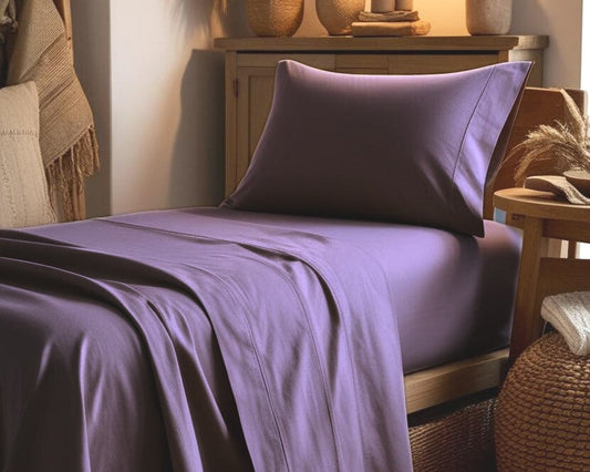 Completo Letto Tinta Unita Cotone Percalle 200 Fili linea ARIA- 1 PIAZZA E MEZZA